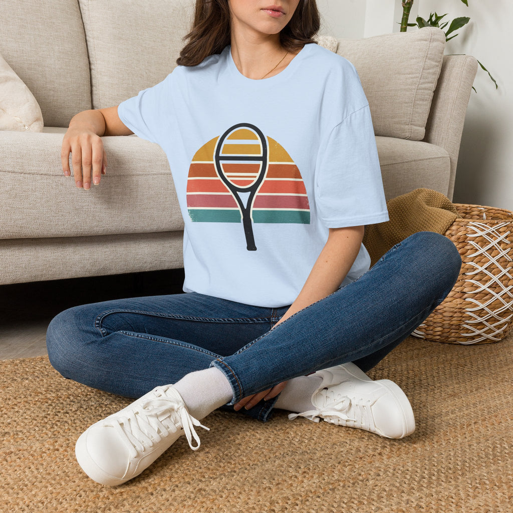 Tennis Racket Retro Sunset T-Shirt