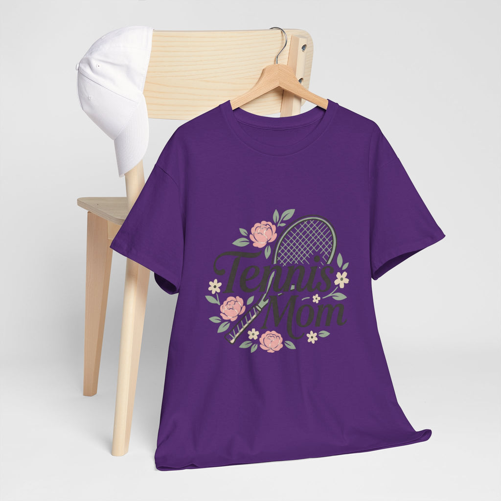 Tennis Mom T‑Shirt — Floral Tennis Racket Tee for Proud Sports Moms