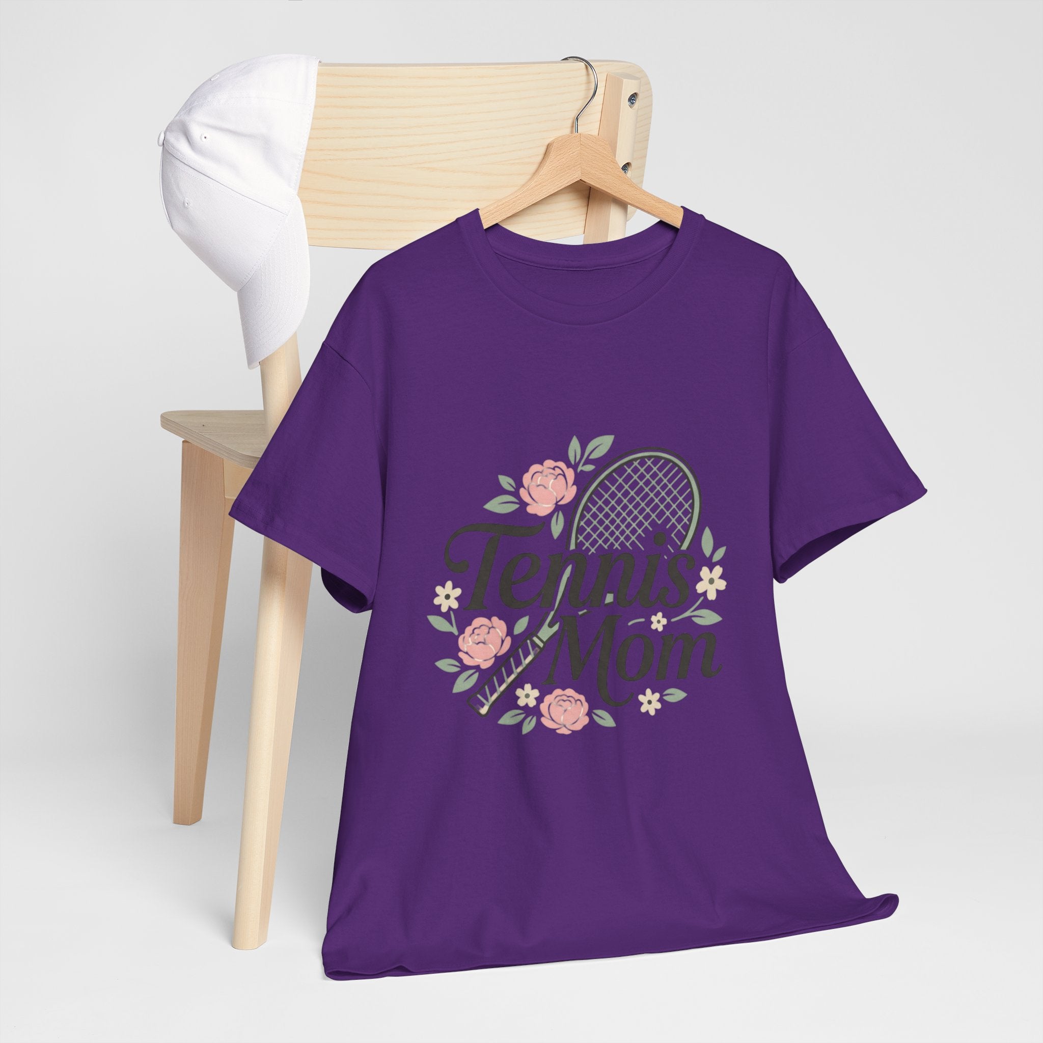Tennis Mom T‑Shirt — Floral Tennis Racket Tee for Proud Sports Moms