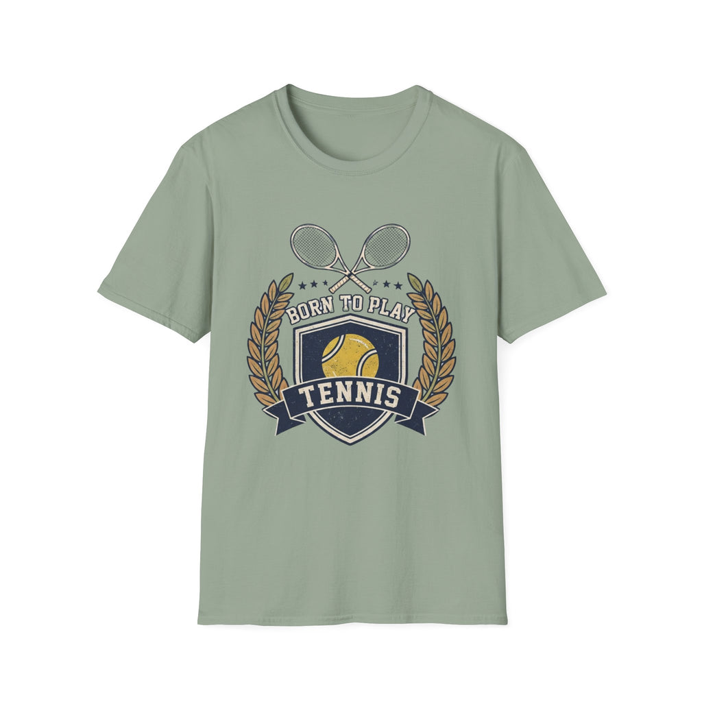 Tennis T‑Shirt — "Born to Play" Vintage Tennis Crest Tee