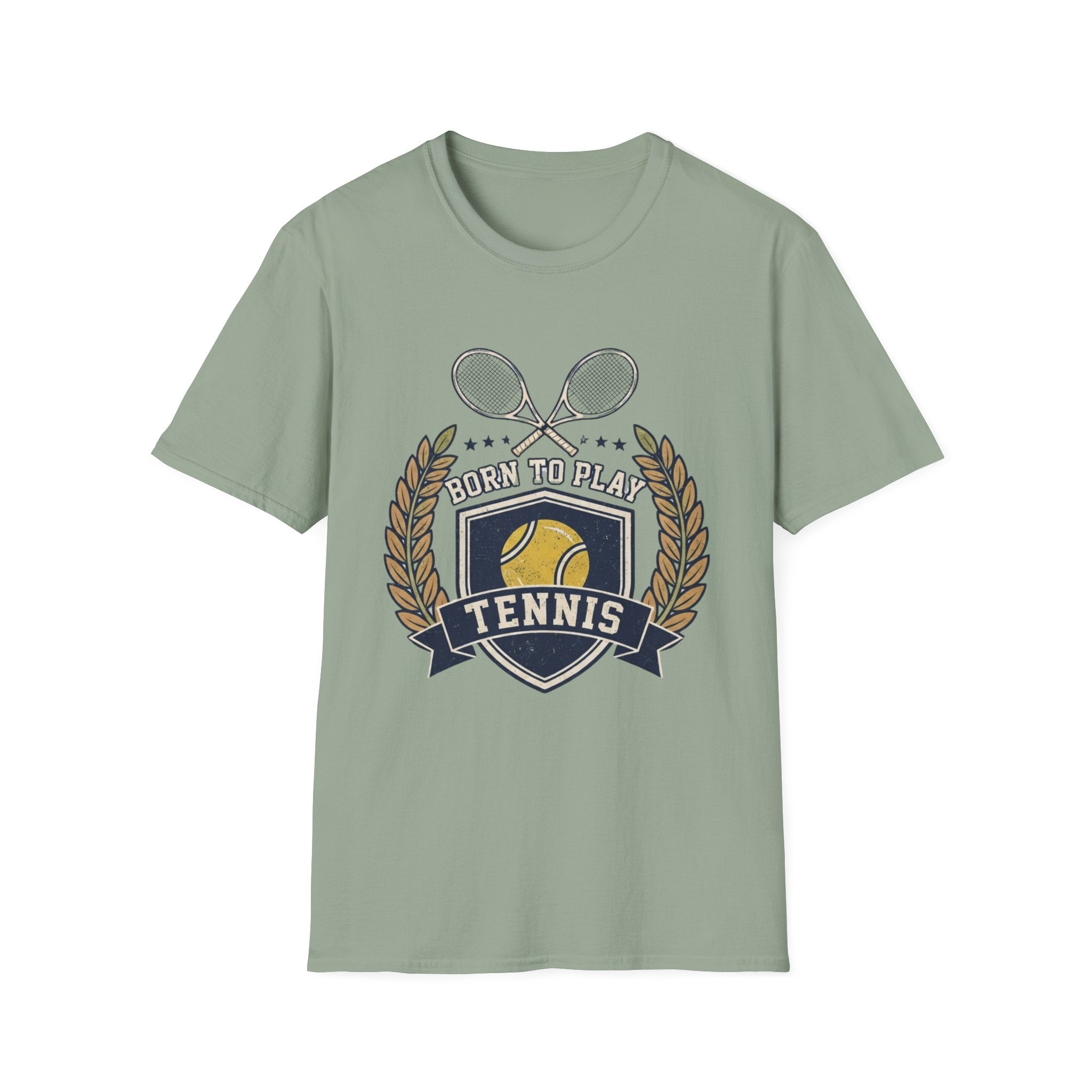Tennis T‑Shirt — "Born to Play" Vintage Tennis Crest Tee