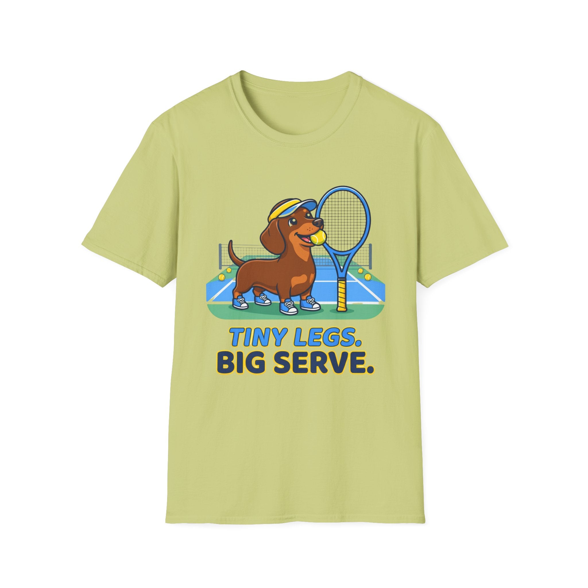Dachshund Tennis T‑Shirt — "Tiny Legs, Big Serve" Cute Dog Tennis Tee