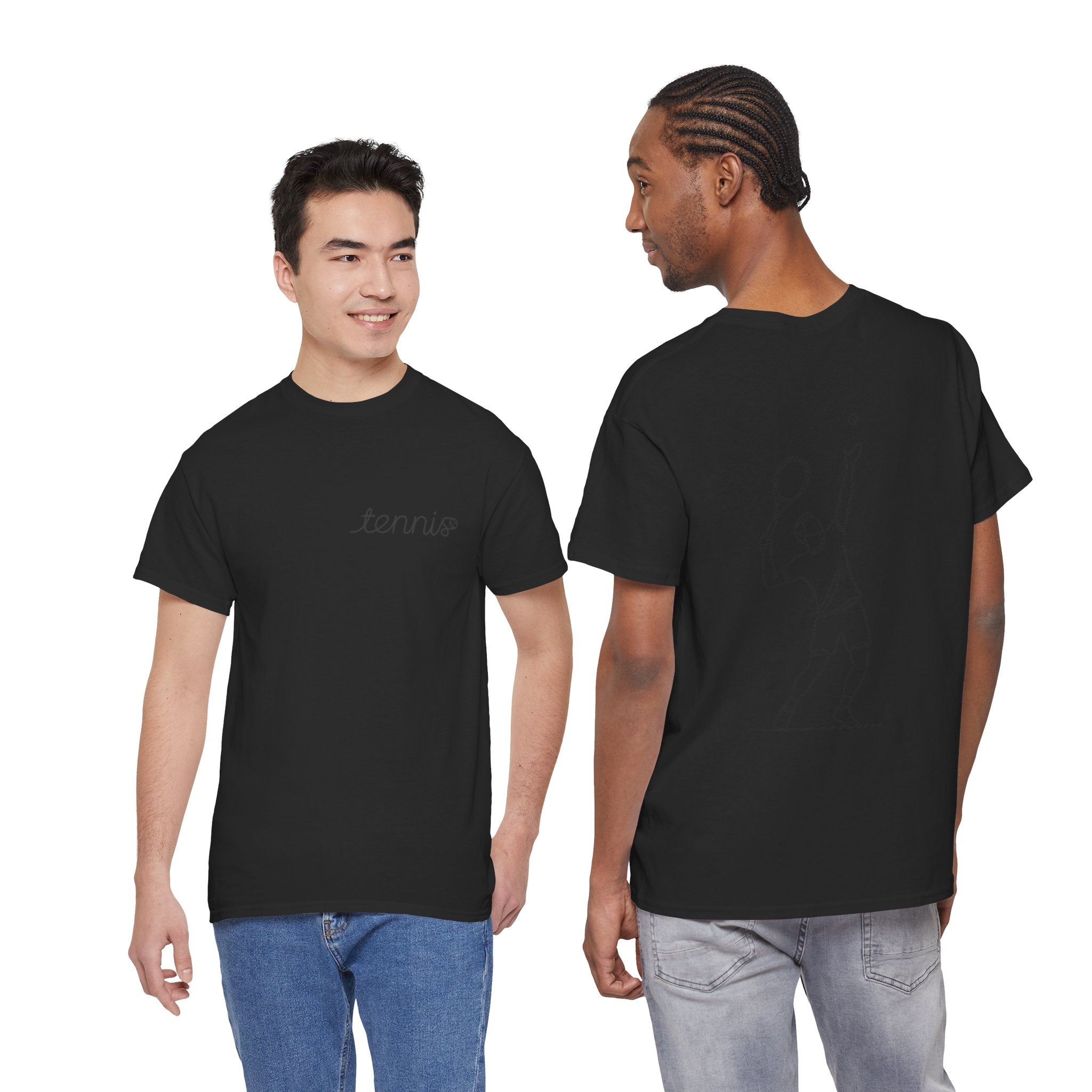 Tennis Serve Line Art Tee — Minimalist Tennis T-Shirt