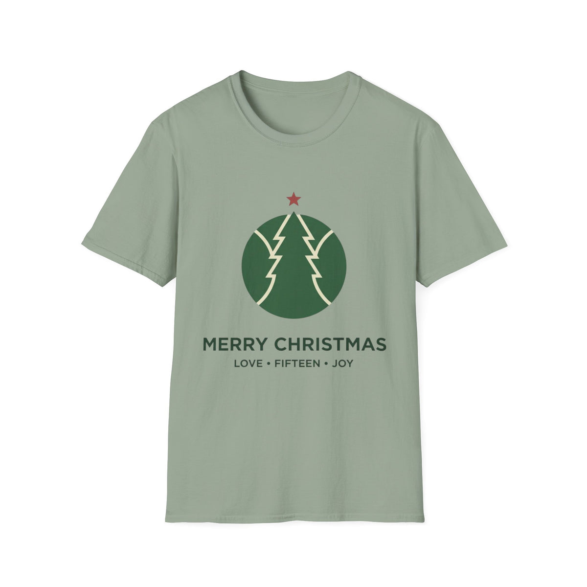 Christmas Tree Circle T-Shirt — "Merry Christmas" Holiday Tee