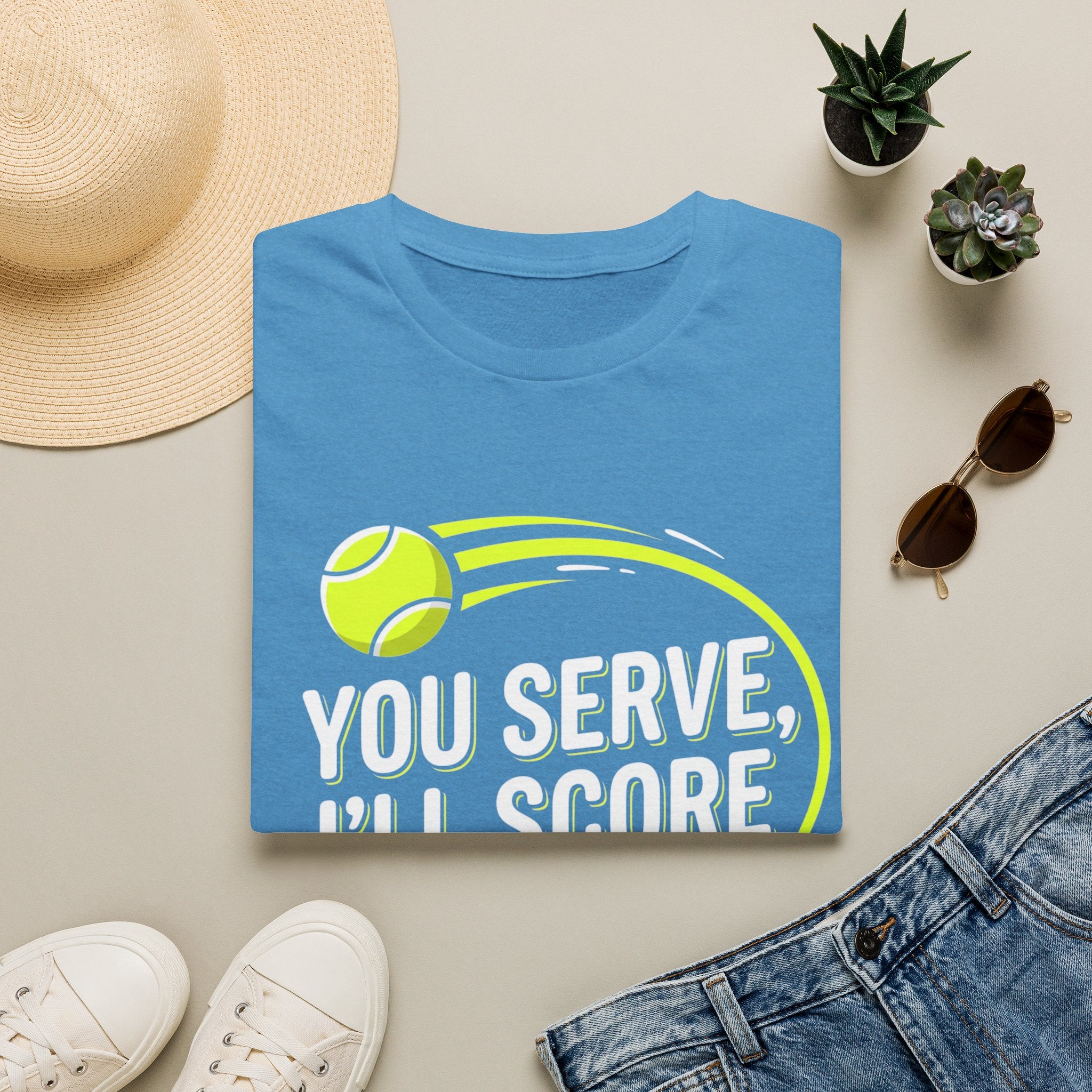 Funny Tennis Tee — "You Serve, I'll Score" Graphic T-Shirt