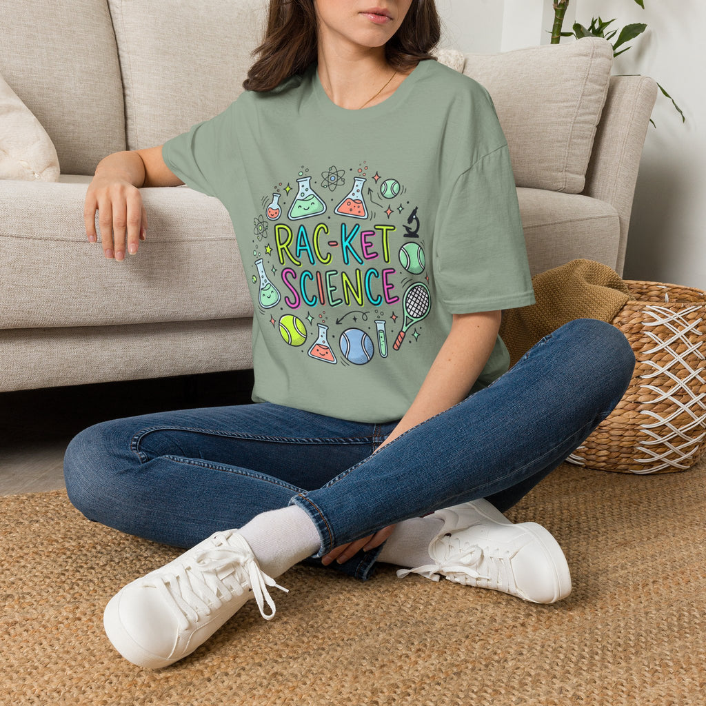 Racket Science T-Shirt — Cute Tennis & Science Graphic Tee