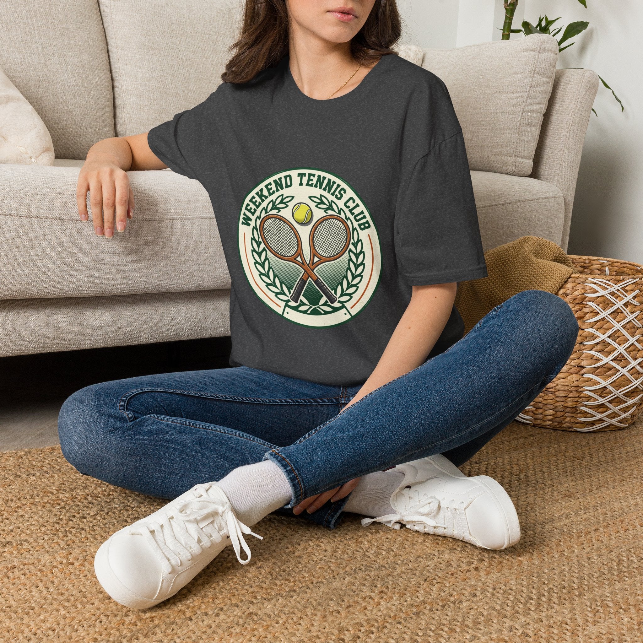 Weekend Tennis Club T-Shirt — Retro Tennis Racket & Ball Graphic