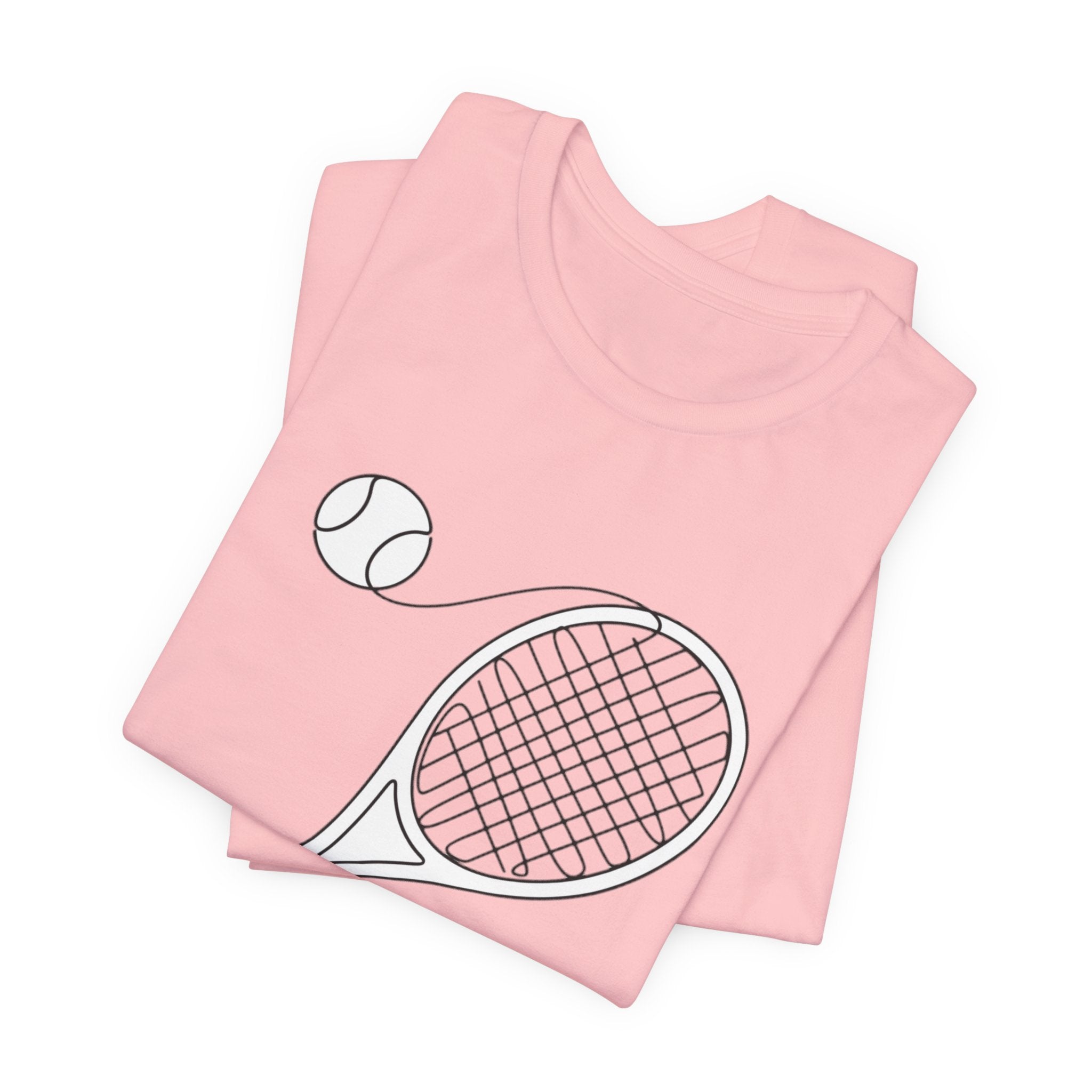 Tennis Racket & Ball Graphic Tee – Minimal Sports T‑Shirt for Players & Fans