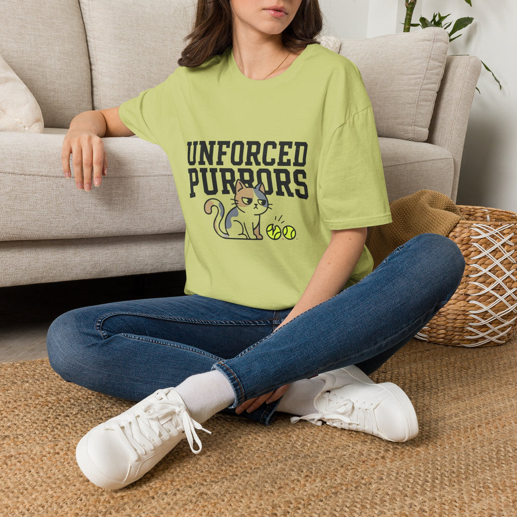Unforced Purrs Cat T-Shirt — Funny Tennis Cat Graphic Tee
