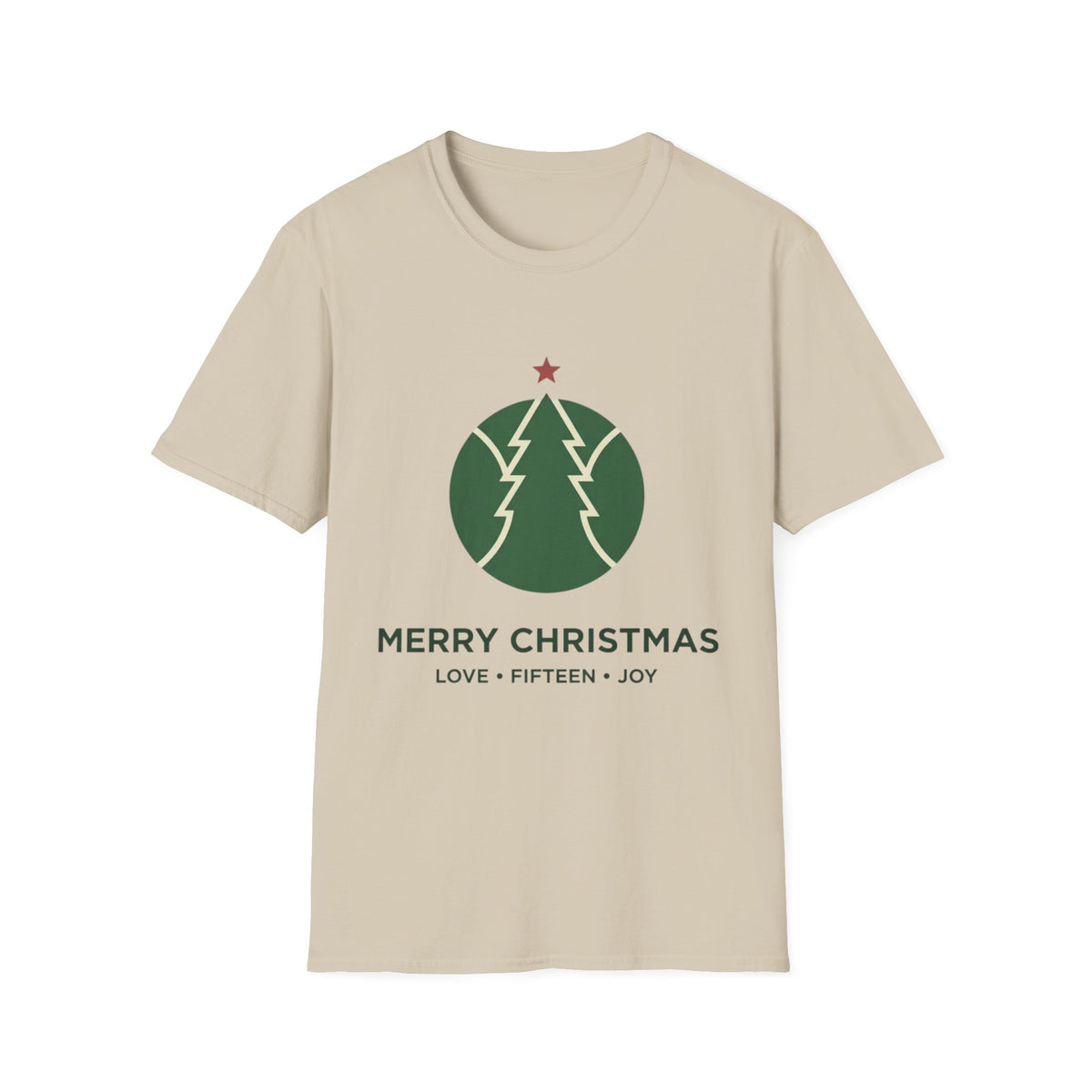 Christmas Tree Circle T-Shirt — "Merry Christmas" Holiday Tee