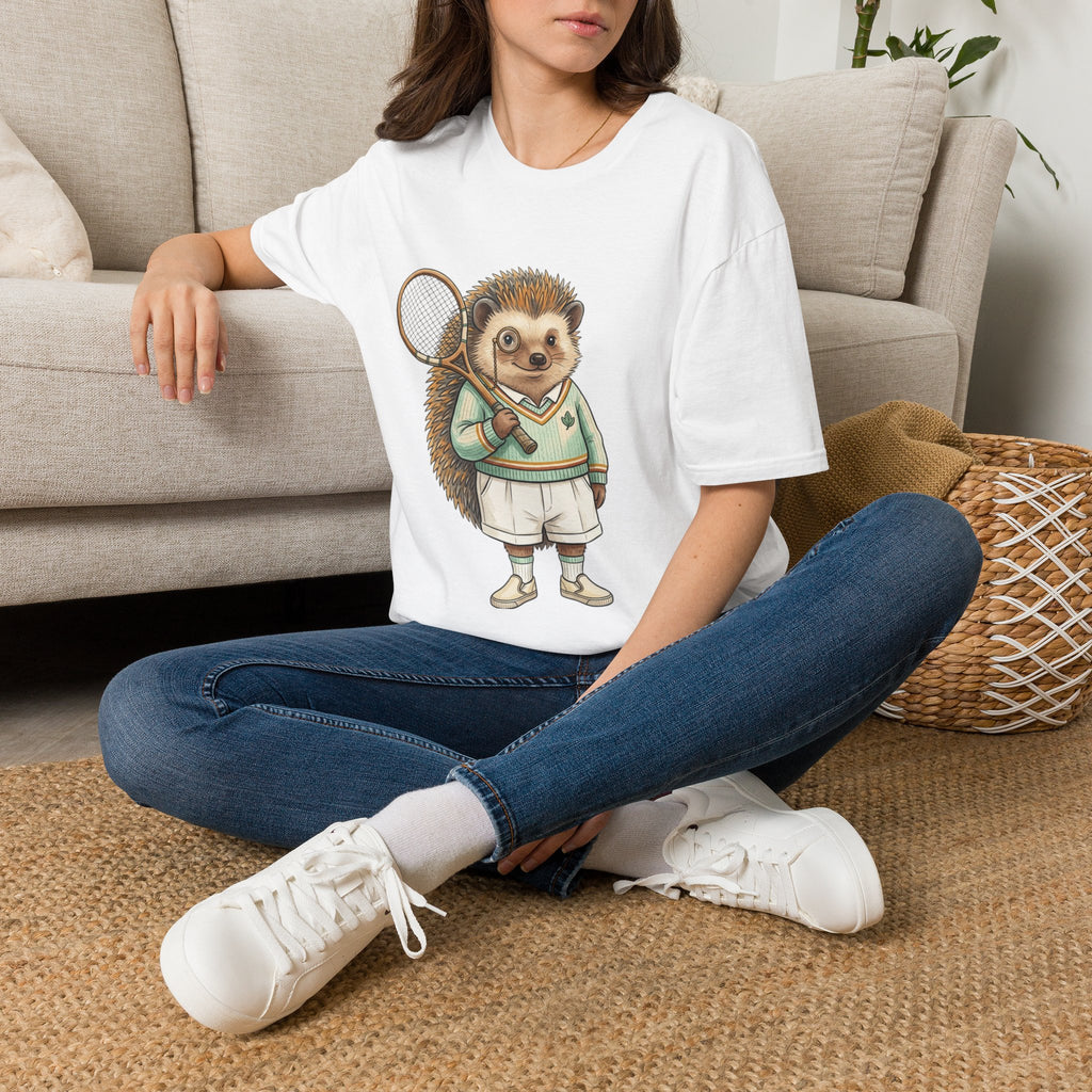 Hedgehog Tennis Player T-Shirt – Cute Animal Sports Graphic Tee