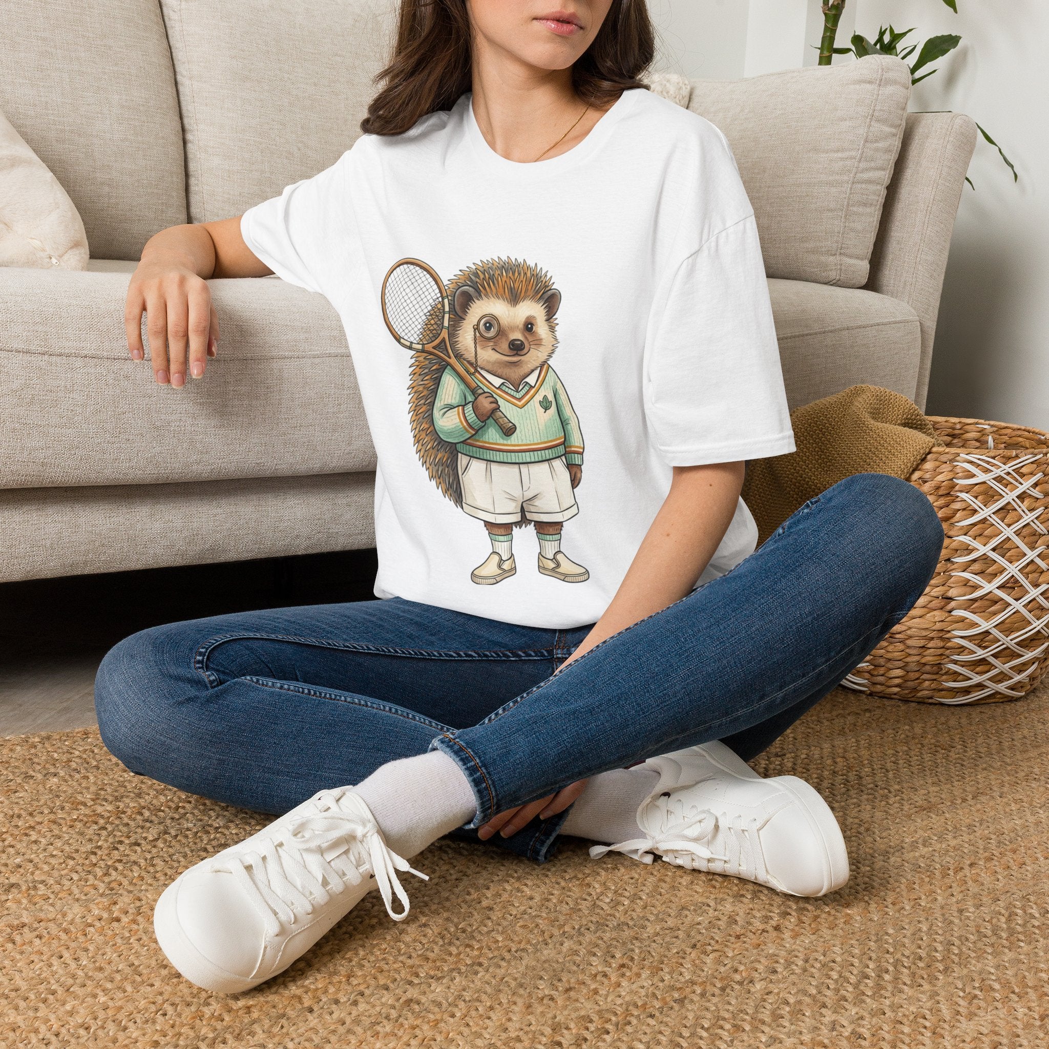 Hedgehog Tennis Player T-Shirt – Cute Animal Sports Graphic Tee