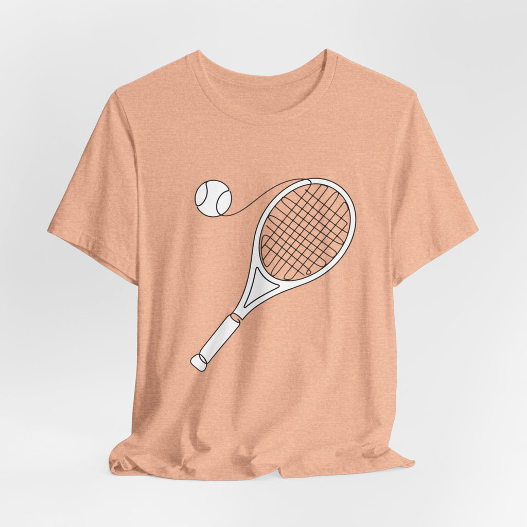 Tennis Racket & Ball Graphic Tee – Minimal Sports T‑Shirt for Players & Fans