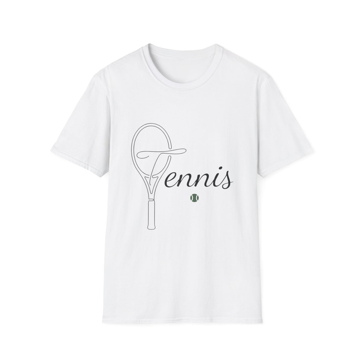 Tennis Racket Script T‑Shirt — Minimalist Tennis Tee