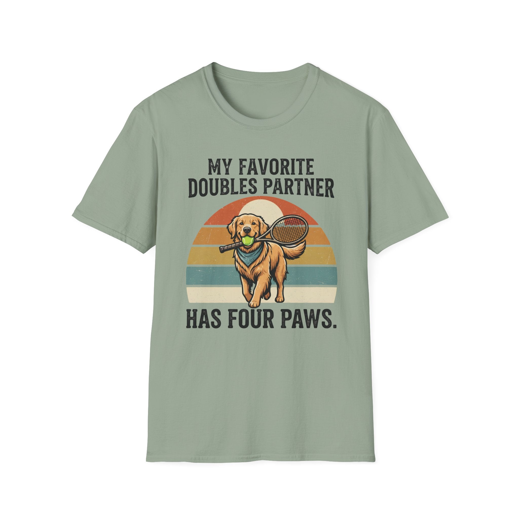 My Favorite Doubles Partner T-Shirt — 'Has Four Paws' Tennis Dog Graphic Tee