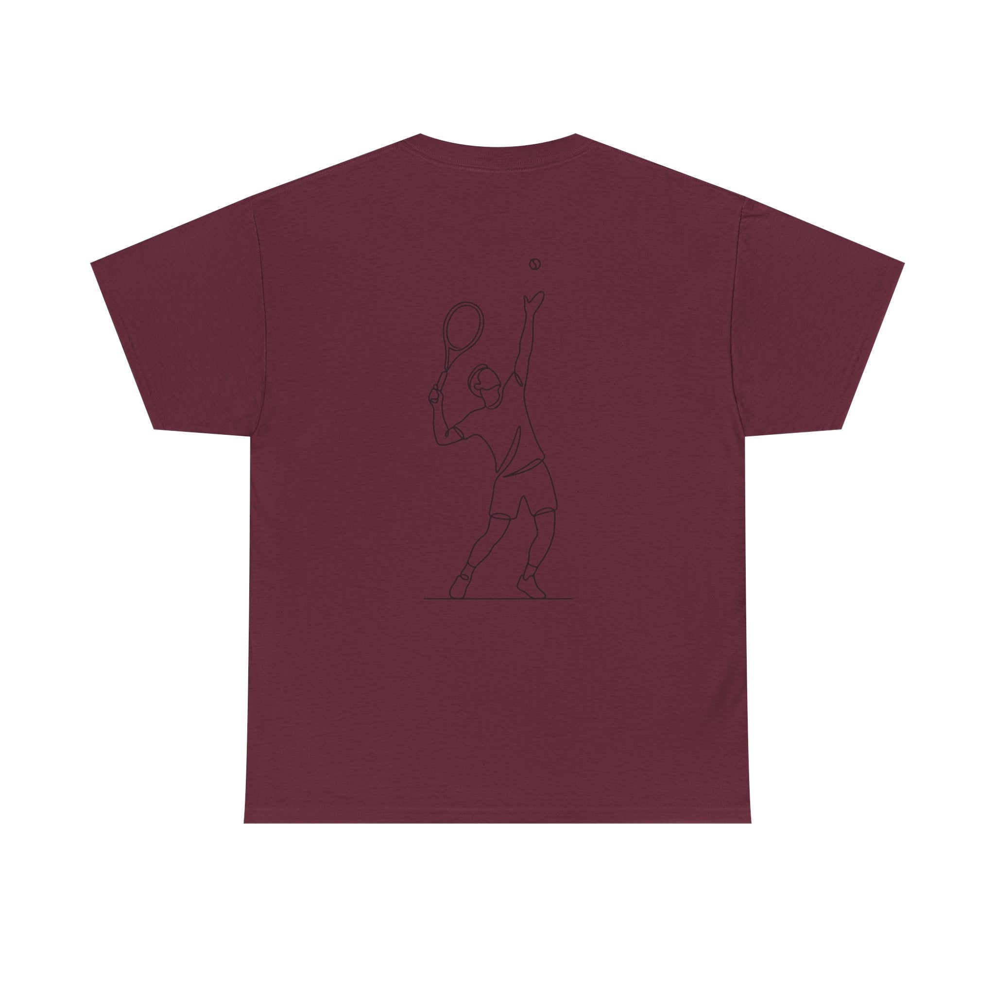 Tennis Serve Line Art Tee — Minimalist Tennis T-Shirt