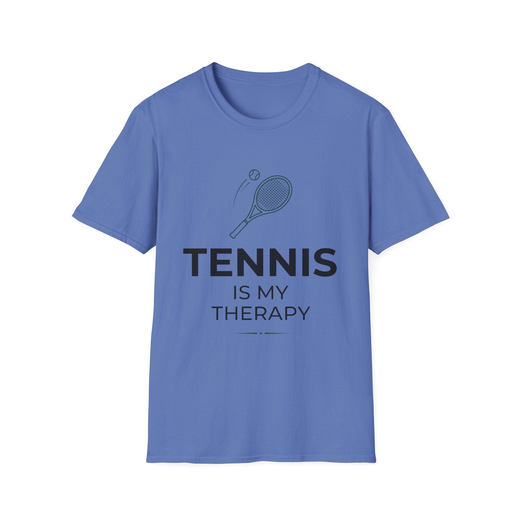 Tennis Is My Therapy T-Shirt — Tennis Racket Graphic Tee for Players & Fans