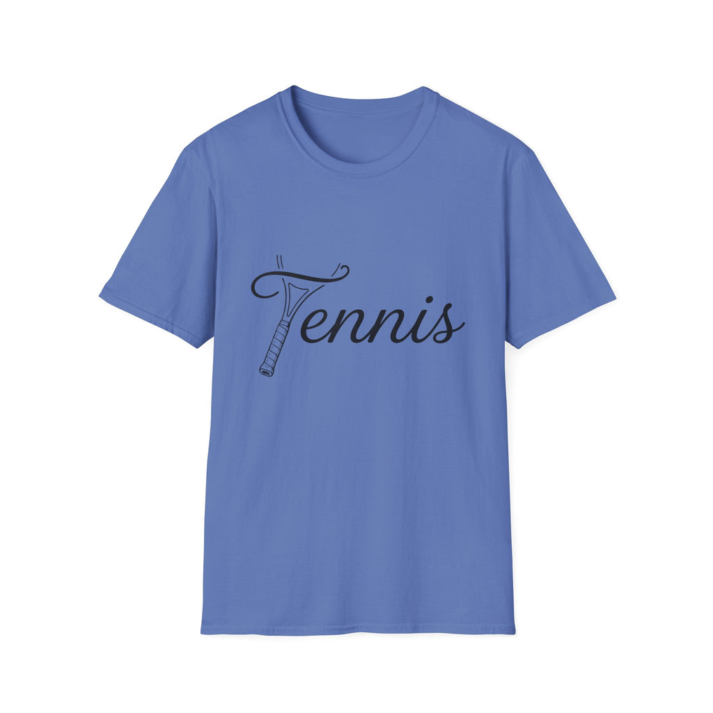 Tennis T-Shirt — Elegant Script Racket Design