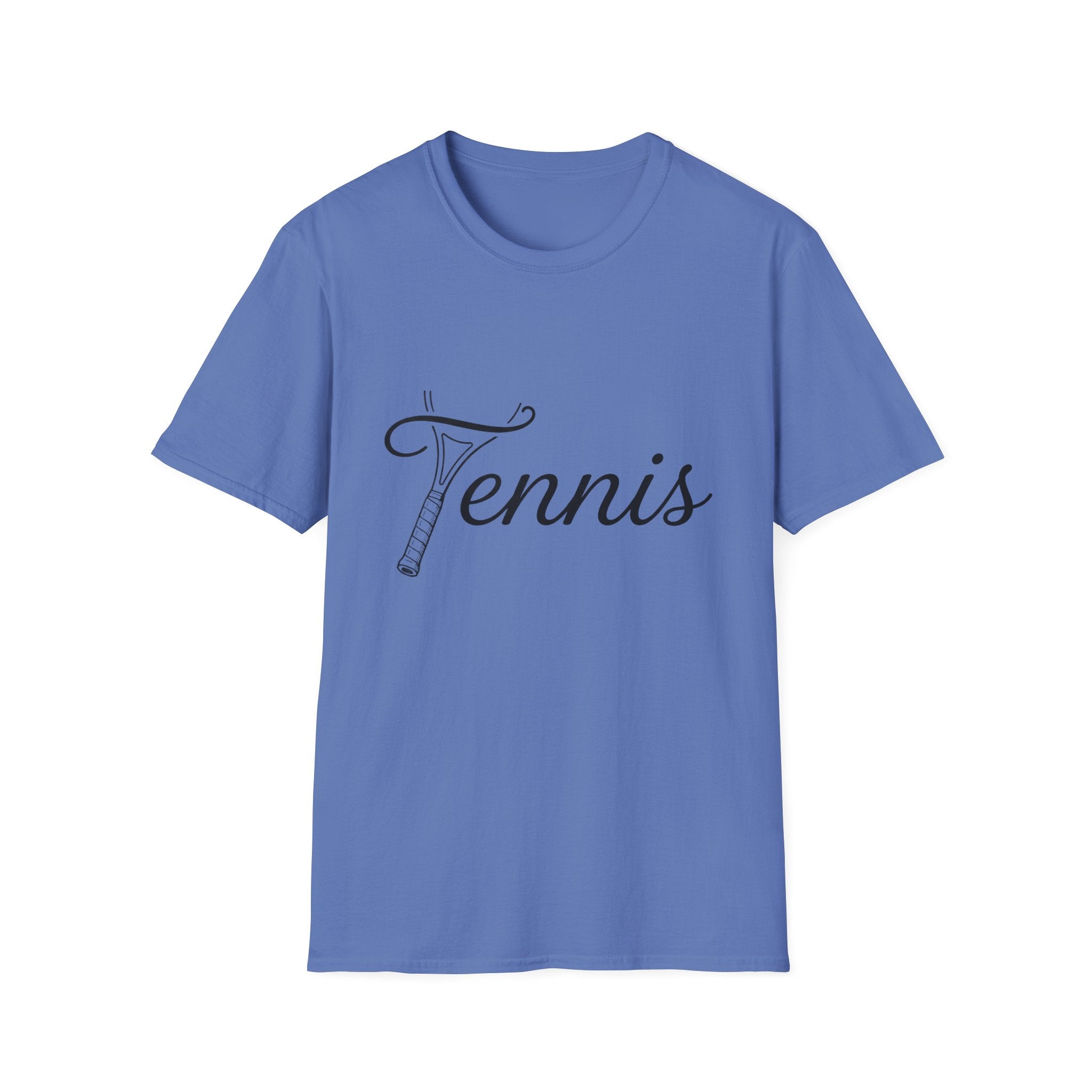 Tennis T-Shirt — Elegant Script Racket Design