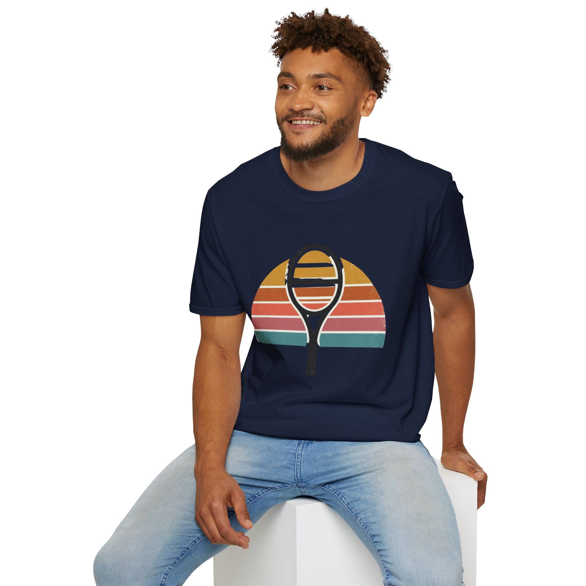 Tennis Racket Retro Sunset T-Shirt