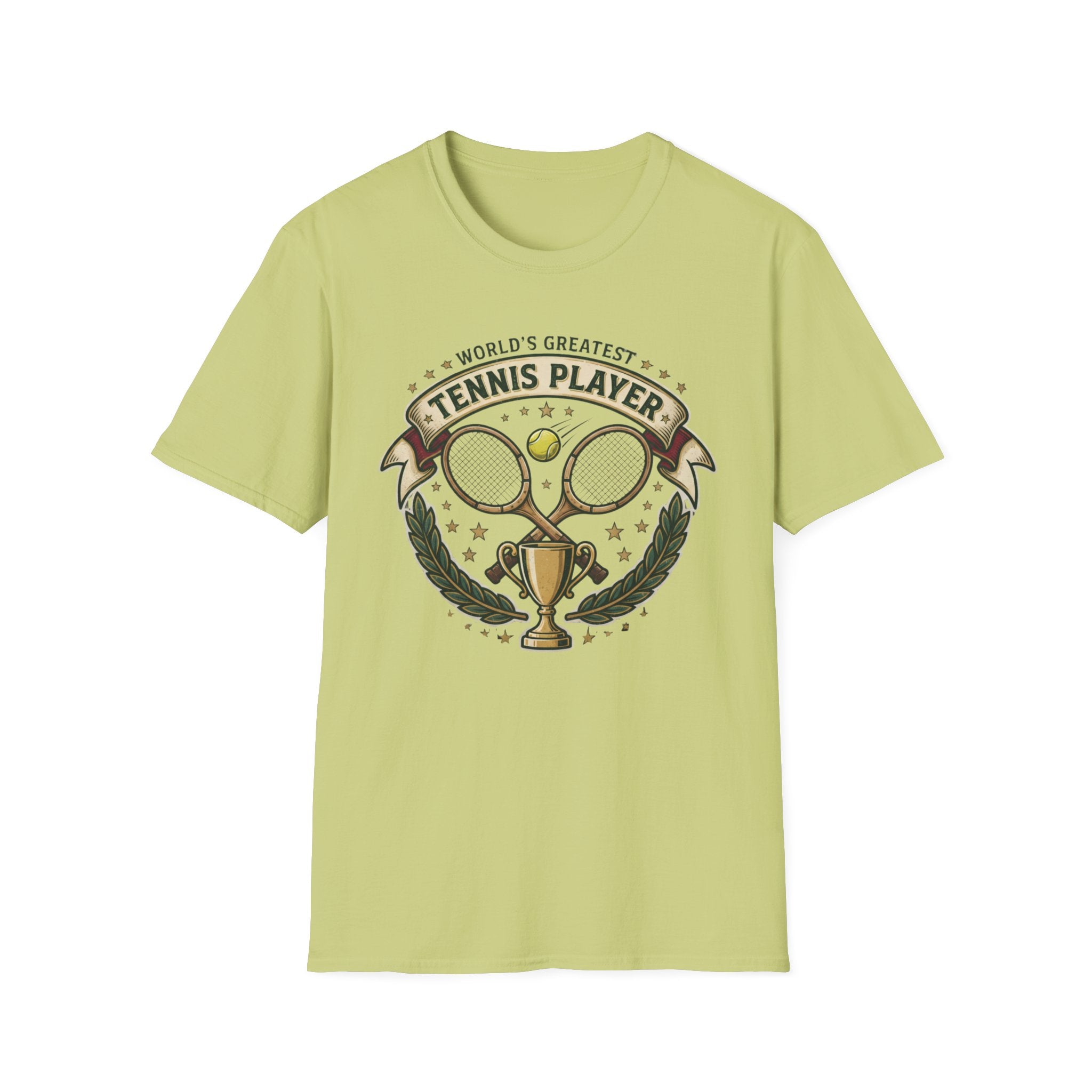 World's Greatest Tennis Player T-Shirt — Vintage Tennis Racket & Trophy Tee