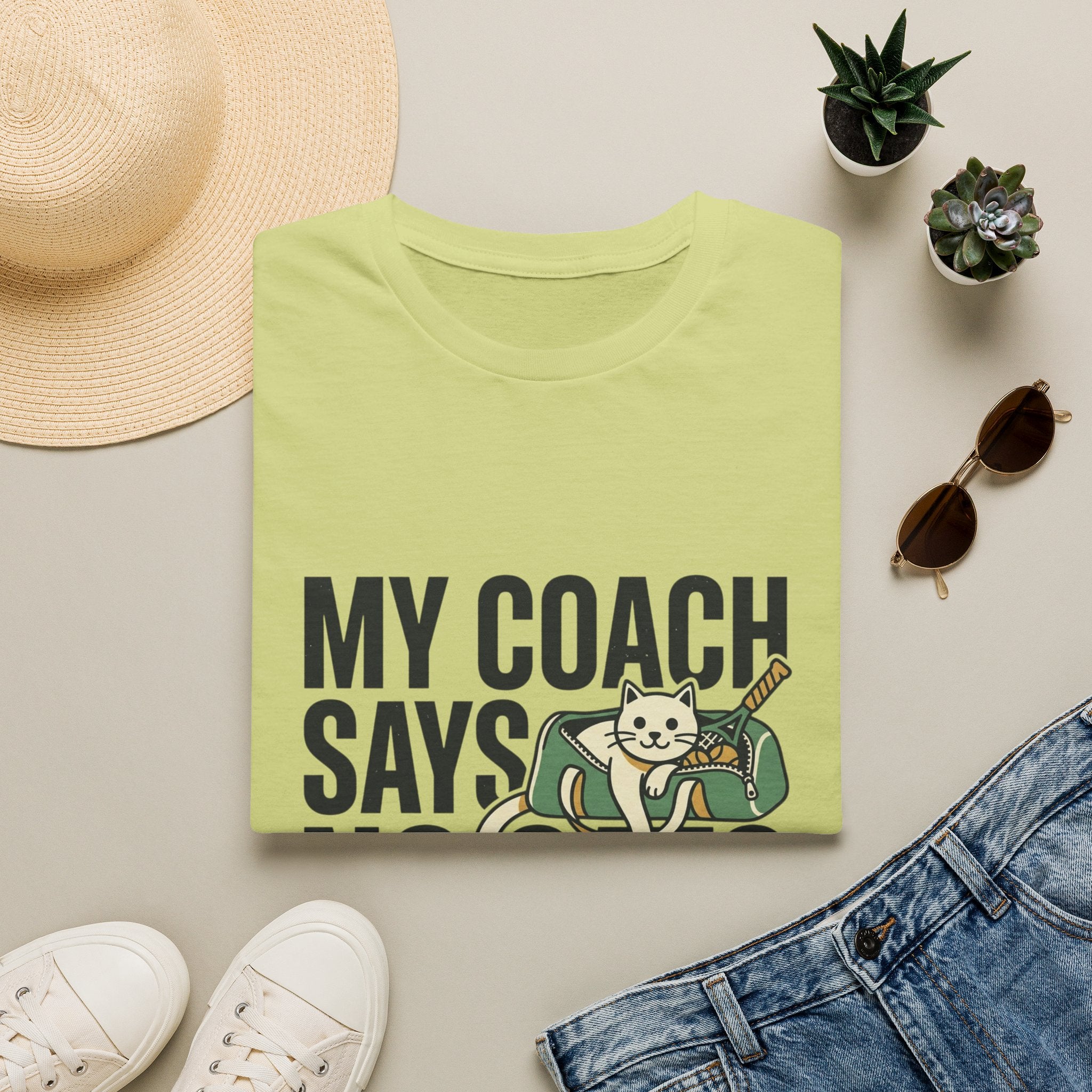 My Coach Says No Cats Funny Cat T-Shirt