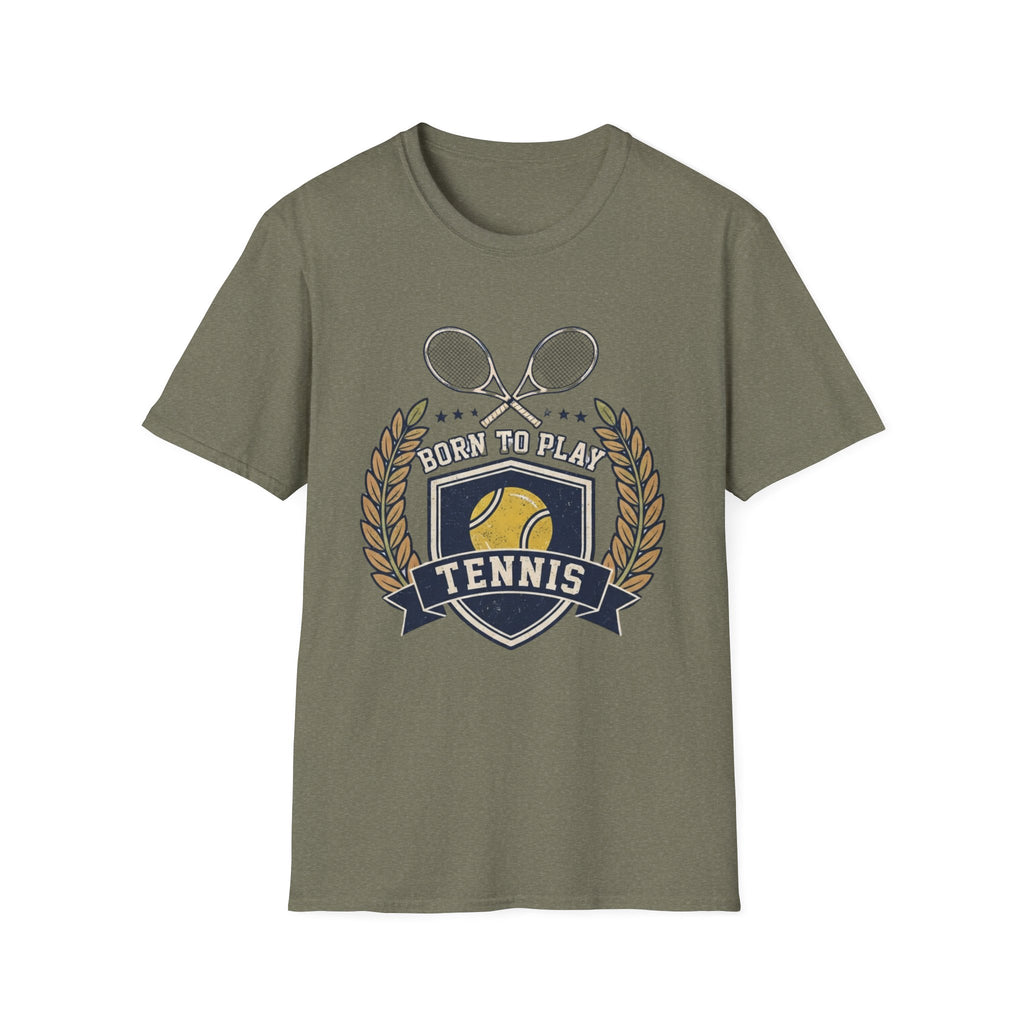 Tennis T‑Shirt — "Born to Play" Vintage Tennis Crest Tee