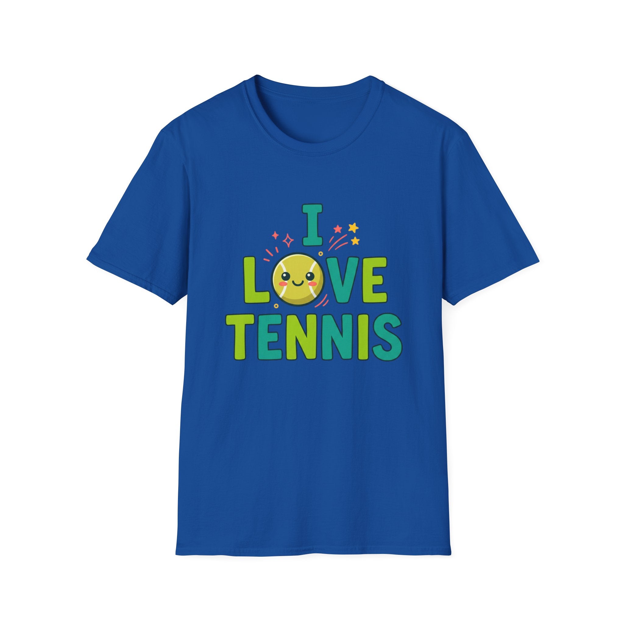 I Love Tennis T-Shirt — Cute Smiley Tennis Ball Tee for Players & Fans