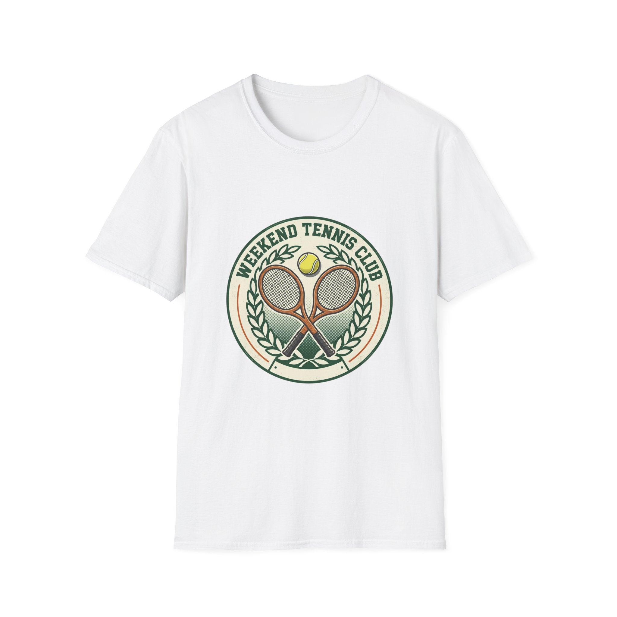 Weekend Tennis Club T-Shirt — Retro Tennis Racket & Ball Graphic