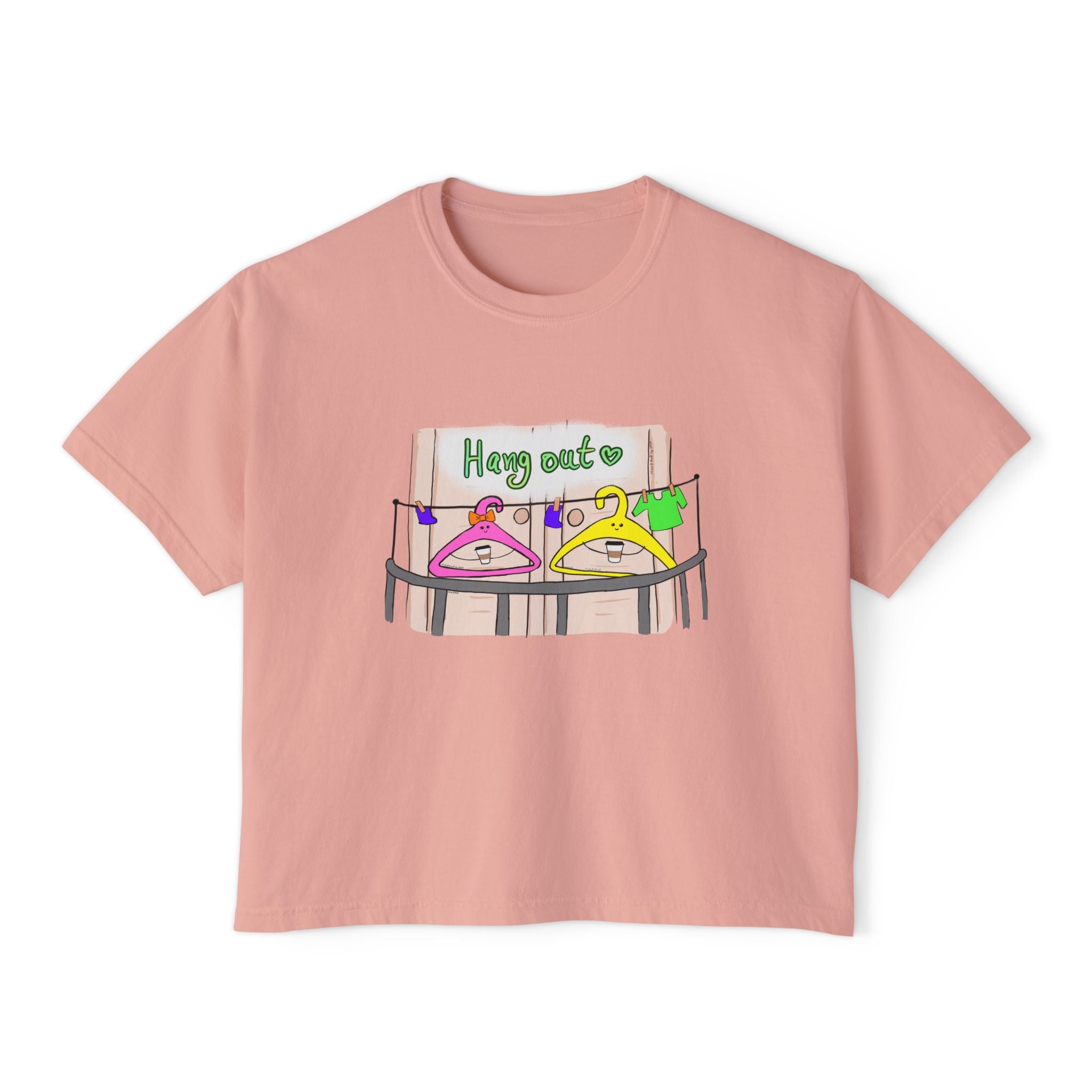 Cute Hangers Coffee Balcony Women's Boxy Tee
