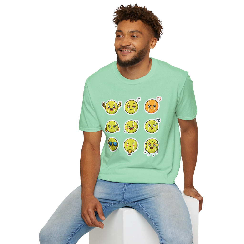 Emoji Faces T-Shirt — Cute & Funny Mood Grid Graphic Tee