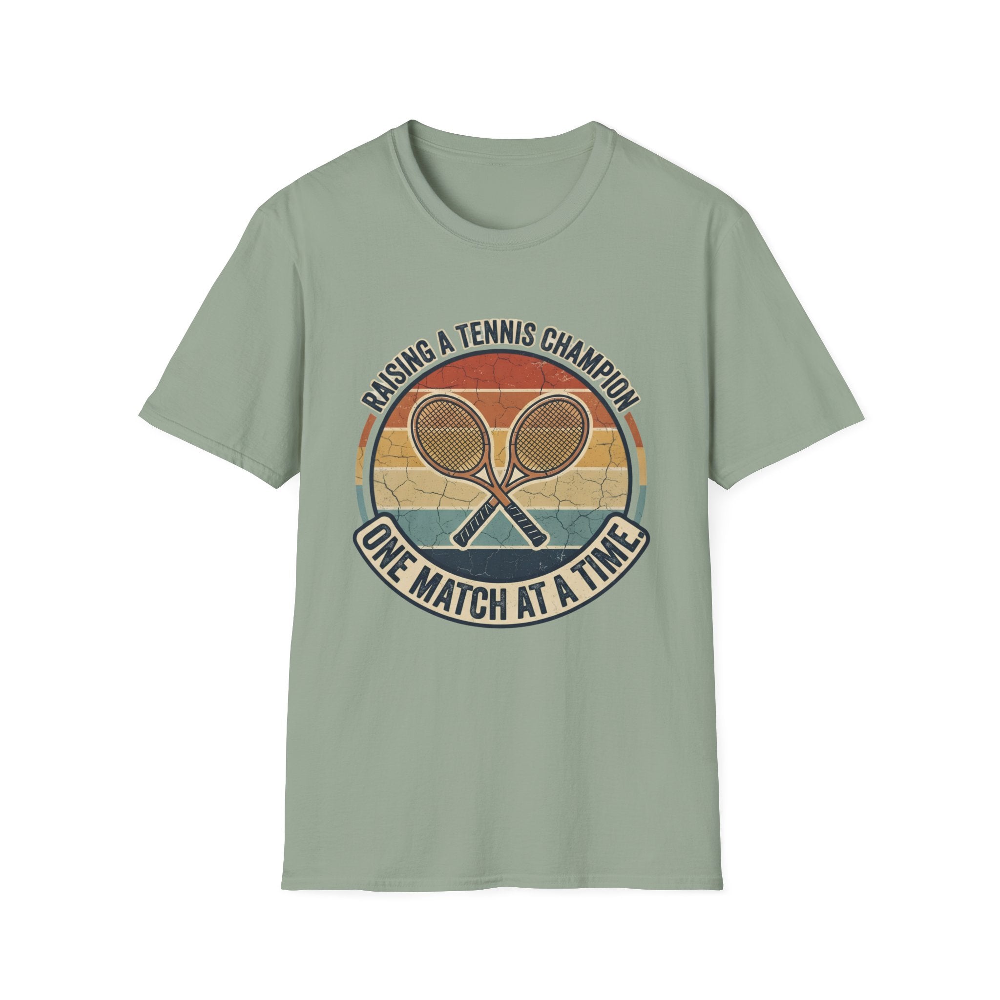 T-Shirt — Raising a Tennis Champion Vintage Graphic (“One Match at a Time”)