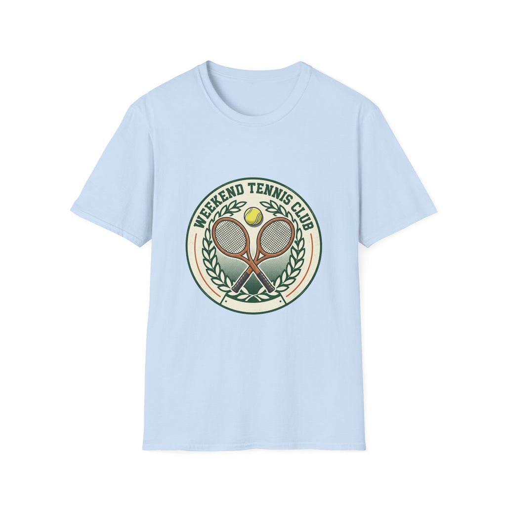 Weekend Tennis Club T-Shirt — Retro Tennis Racket & Ball Graphic