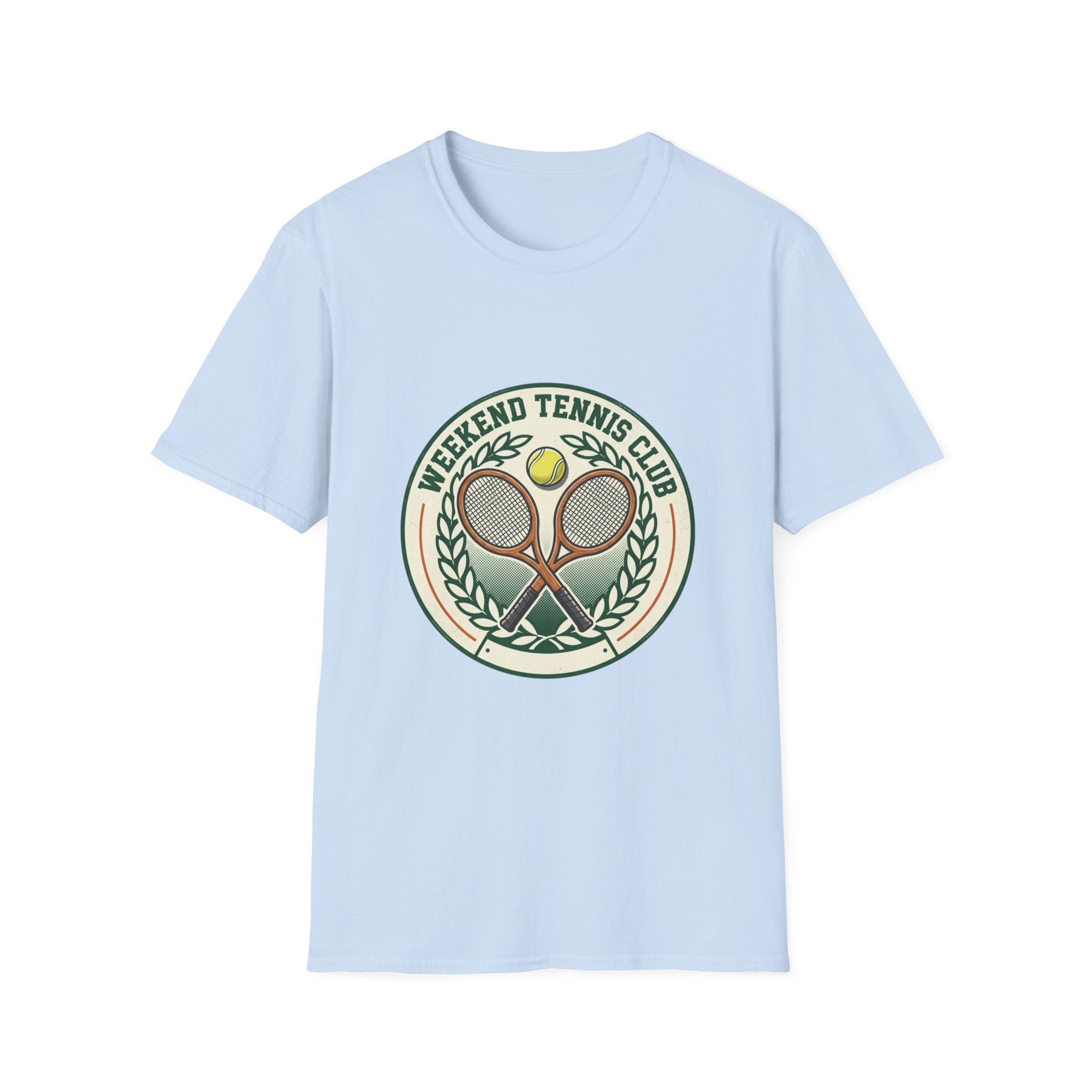 Weekend Tennis Club T-Shirt — Retro Tennis Racket & Ball Graphic