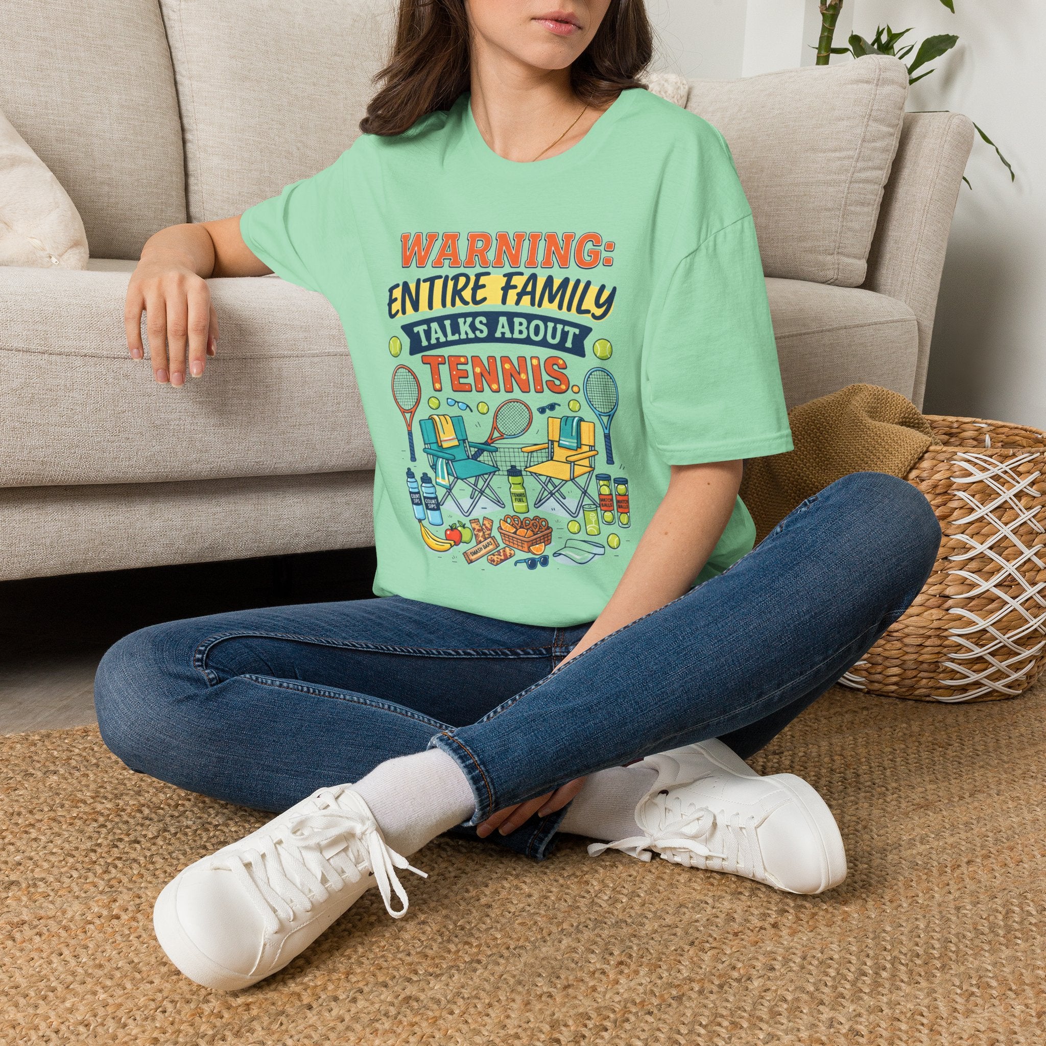 Warning: Entire Family Talks About Tennis T‑Shirt
