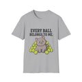Every Ball Belongs to Me Cat T-Shirt — Cute Tennis Ball Cat Tee for Pet Lovers