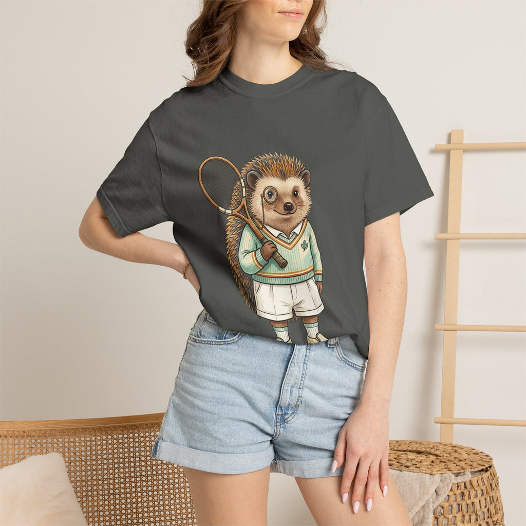 Hedgehog Tennis Player T‑Shirt — Cute Vintage Sports Animal Tee