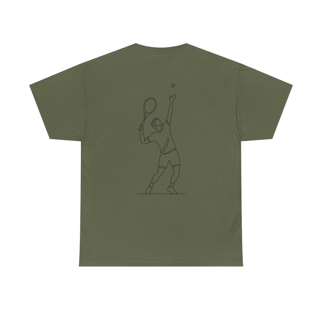 Tennis Serve Line Art Tee — Minimalist Tennis T-Shirt