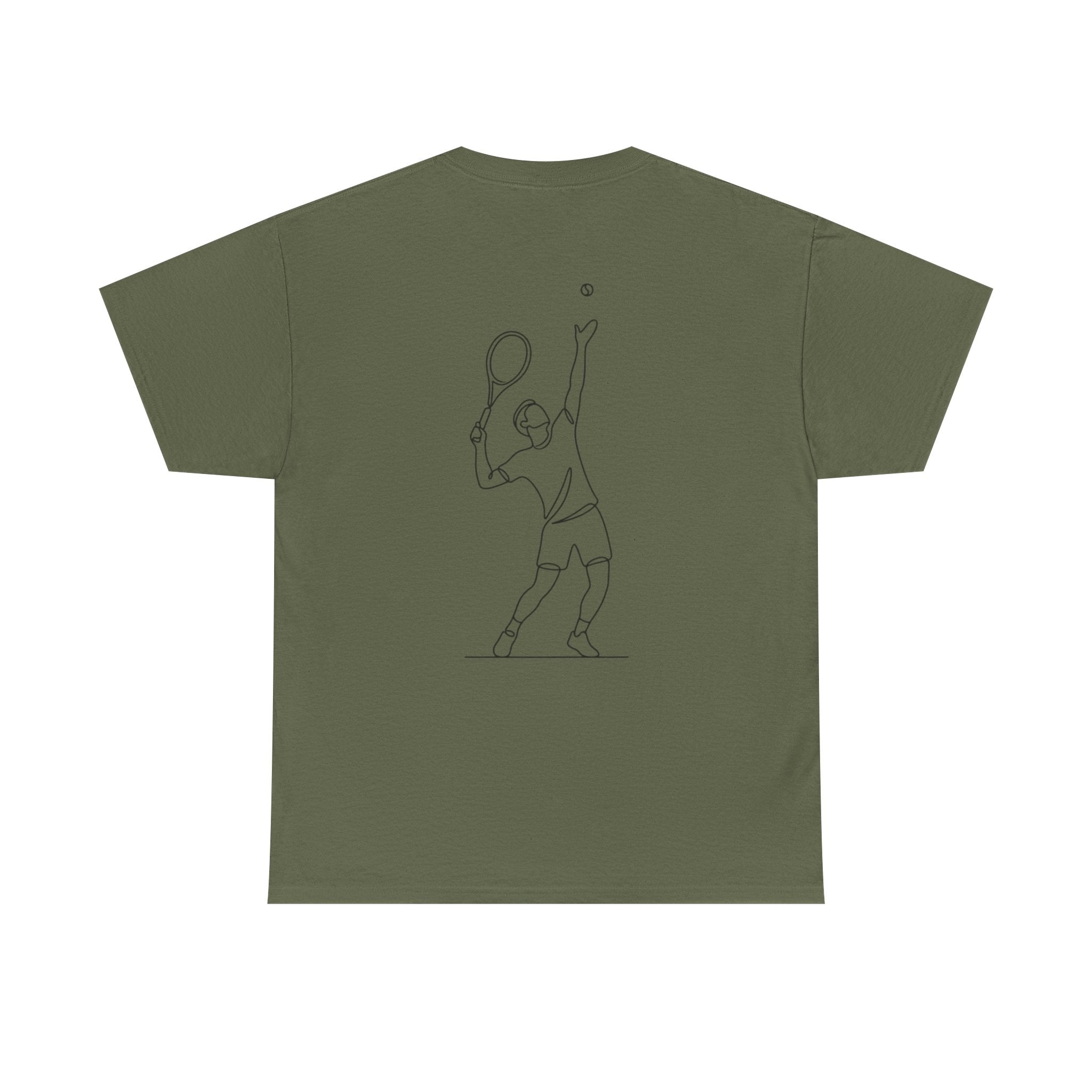 Tennis Serve Line Art Tee — Minimalist Tennis T-Shirt