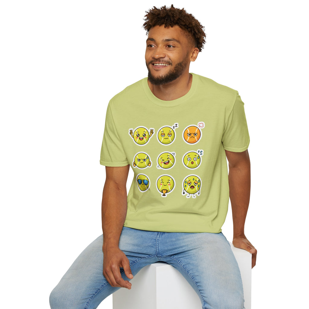 Emoji Faces T-Shirt — Cute & Funny Mood Grid Graphic Tee