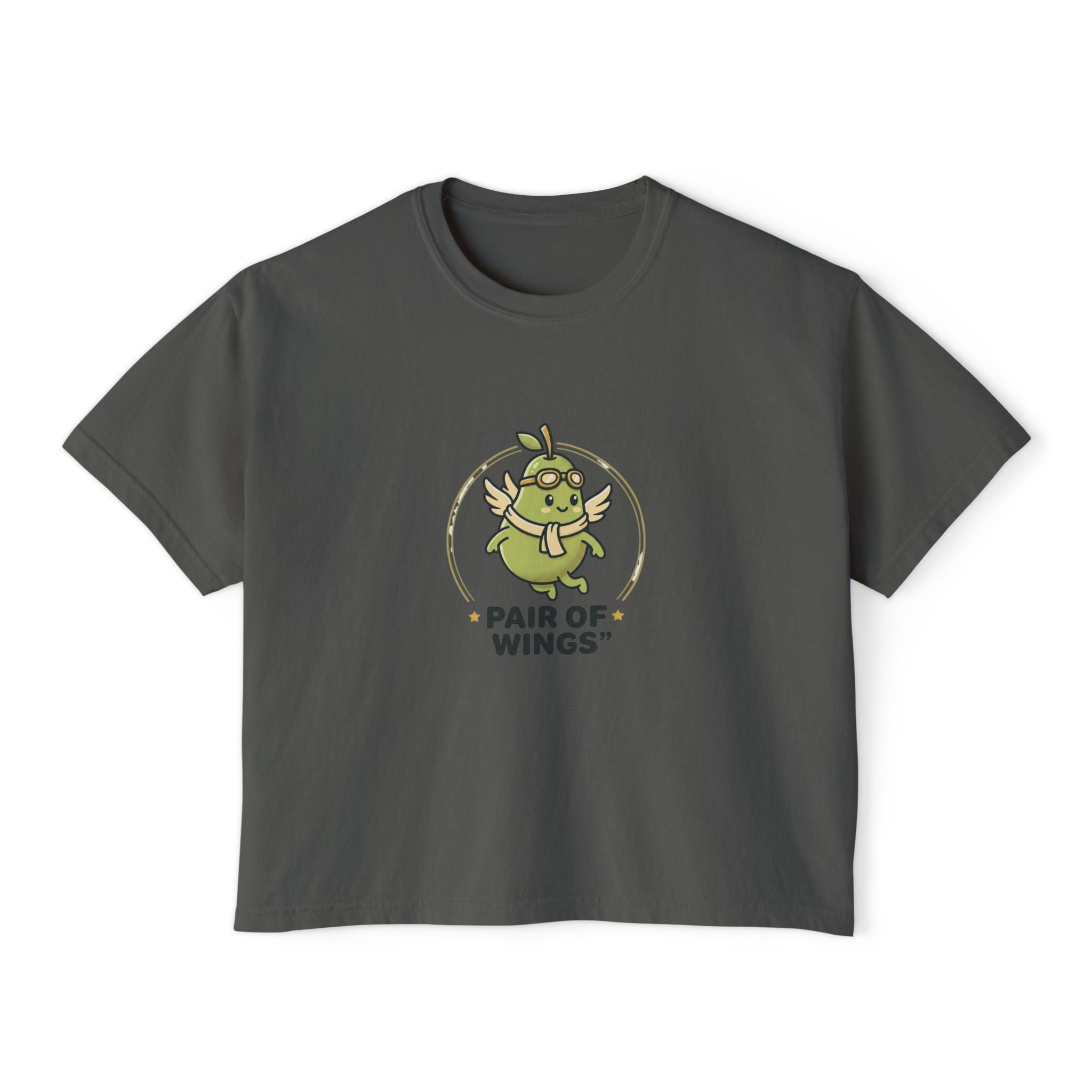 Pair of Wings Tee — Cute Winged Monster Graphic Women's Boxy T‑Shirt
