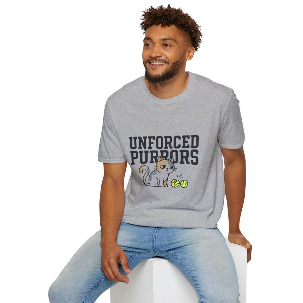 Unforced Purrs Cat T-Shirt — Funny Tennis Cat Graphic Tee