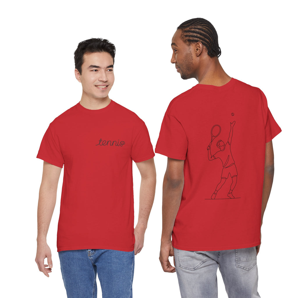 Tennis Serve Line Art Tee — Minimalist Tennis T-Shirt