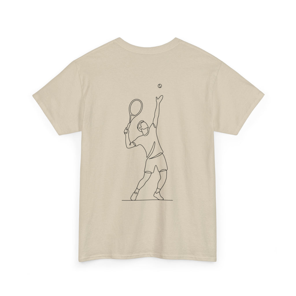 Tennis Serve Line Art Tee — Minimalist Tennis T-Shirt