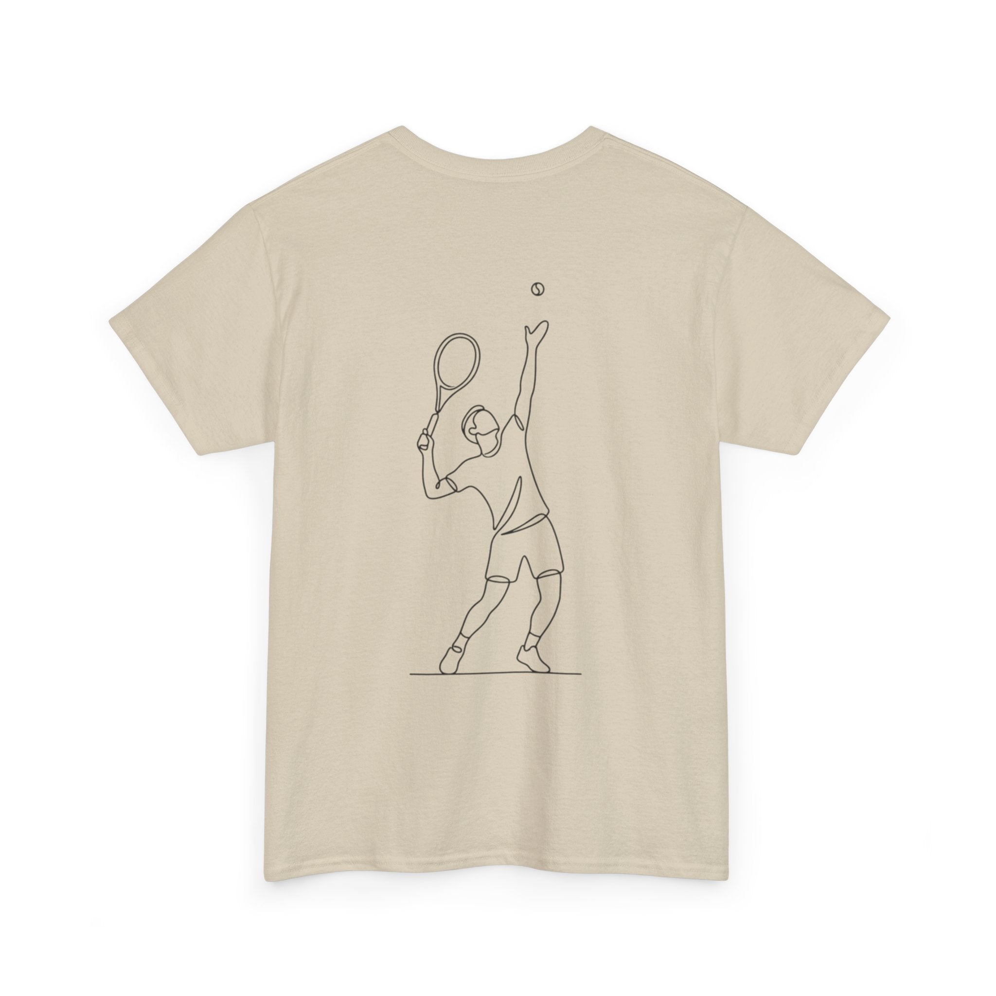 Tennis Serve Line Art Tee — Minimalist Tennis T-Shirt