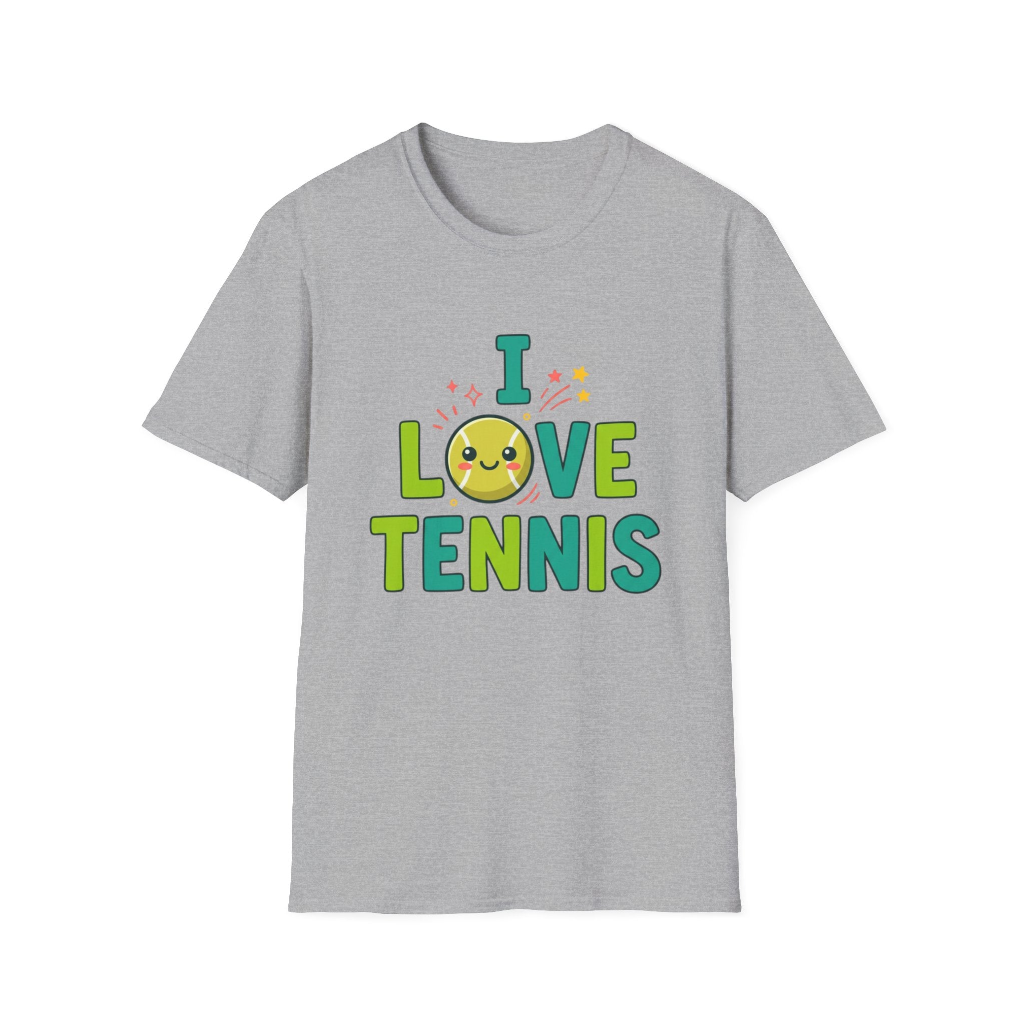 I Love Tennis T-Shirt — Cute Smiley Tennis Ball Tee for Players & Fans