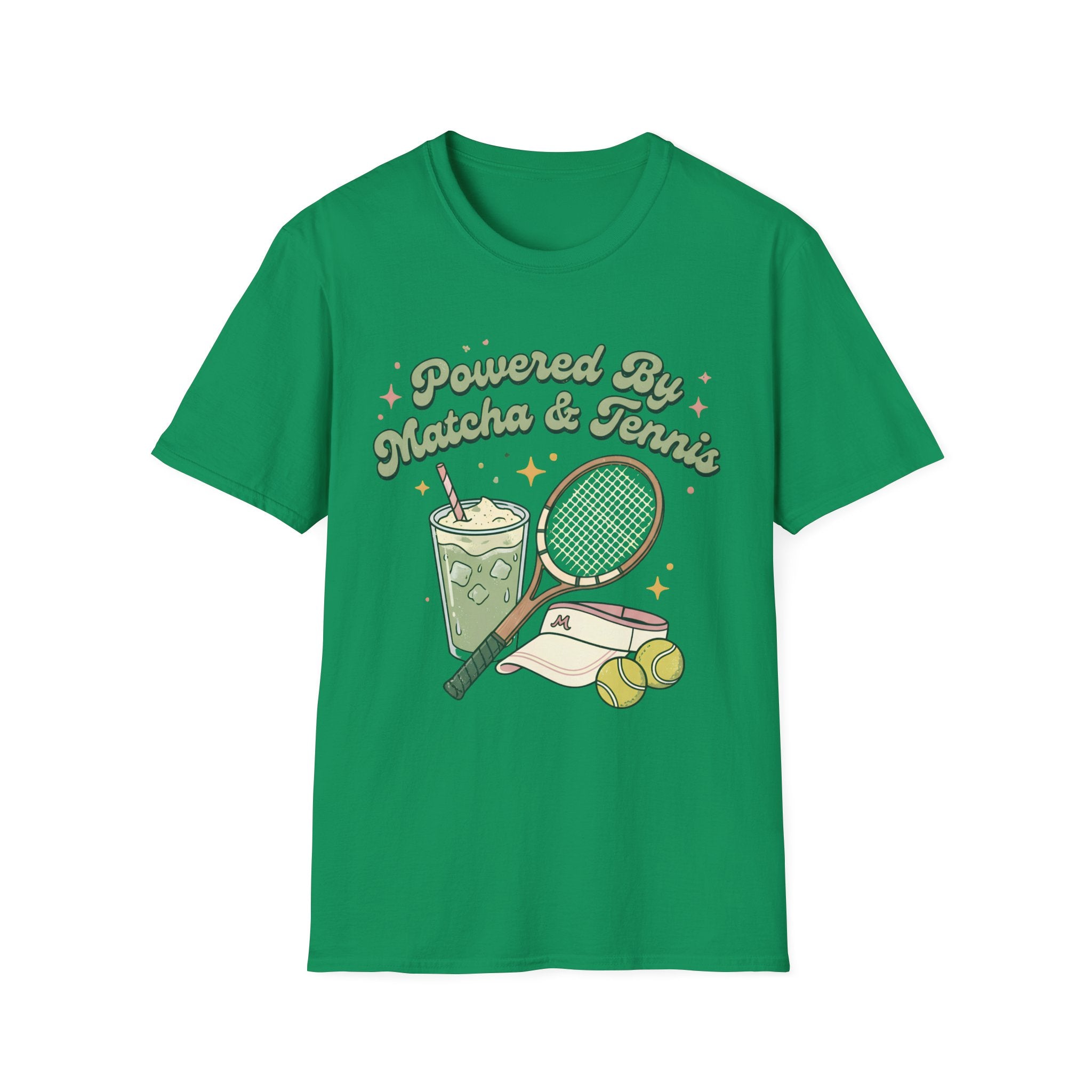 Powered by Matcha & Tennis Tee — Cute Athletic Tea Lover Shirt
