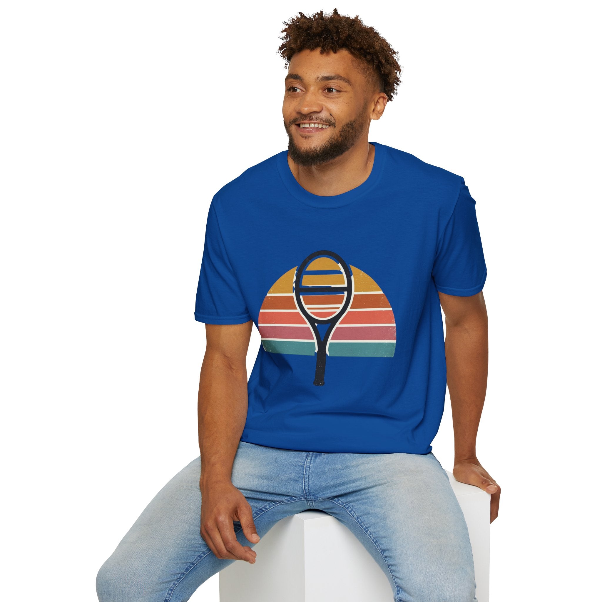 Tennis Racket Retro Sunset T-Shirt