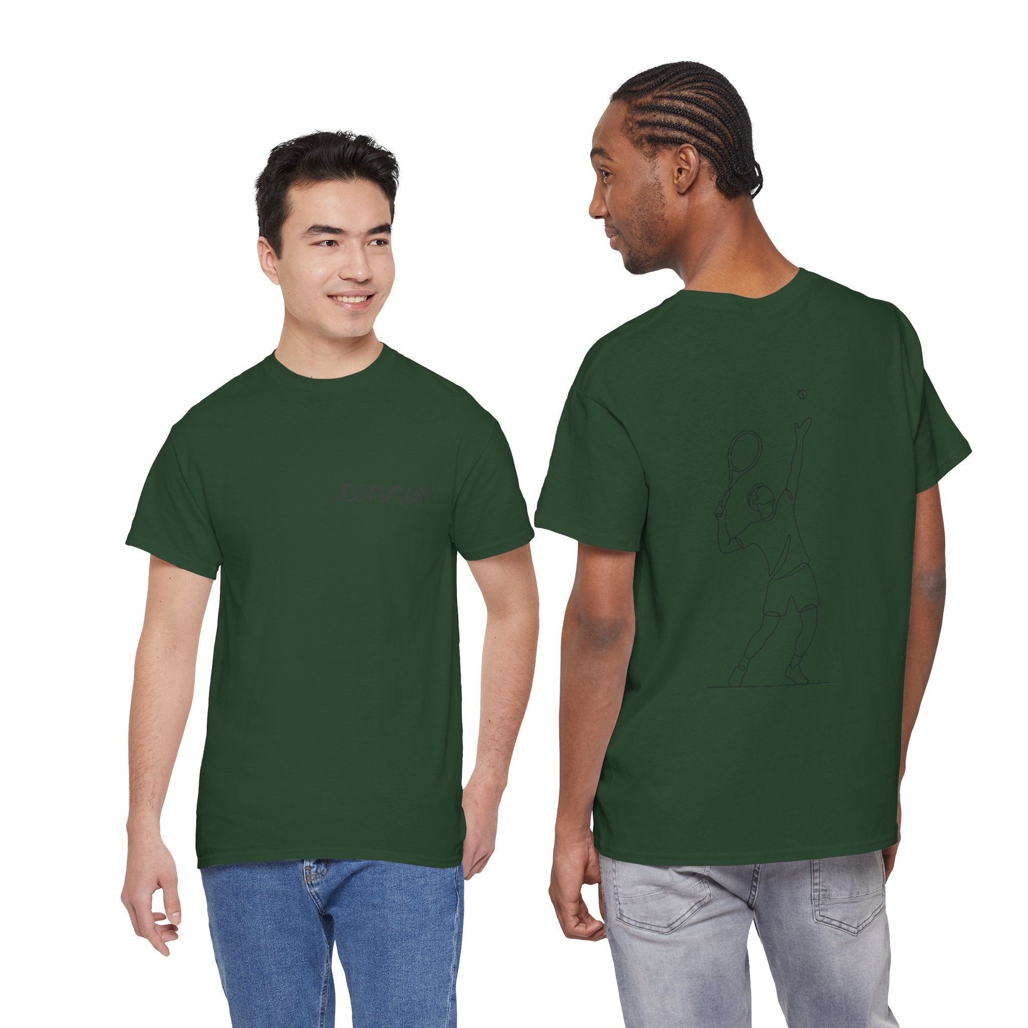 Tennis Serve Line Art Tee — Minimalist Tennis T-Shirt