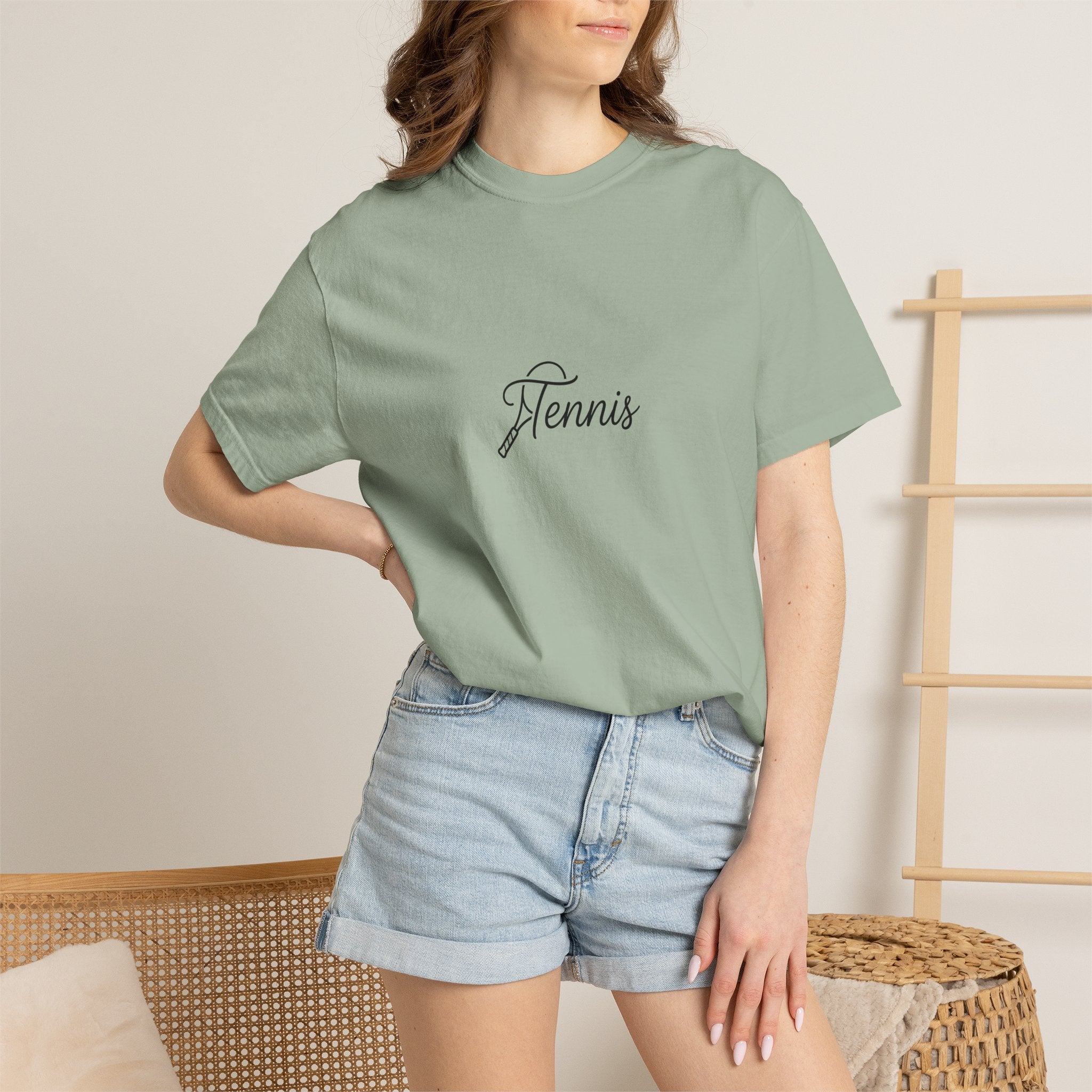 Tennis Script Tee — Minimalist Athletic Tennis T‑Shirt